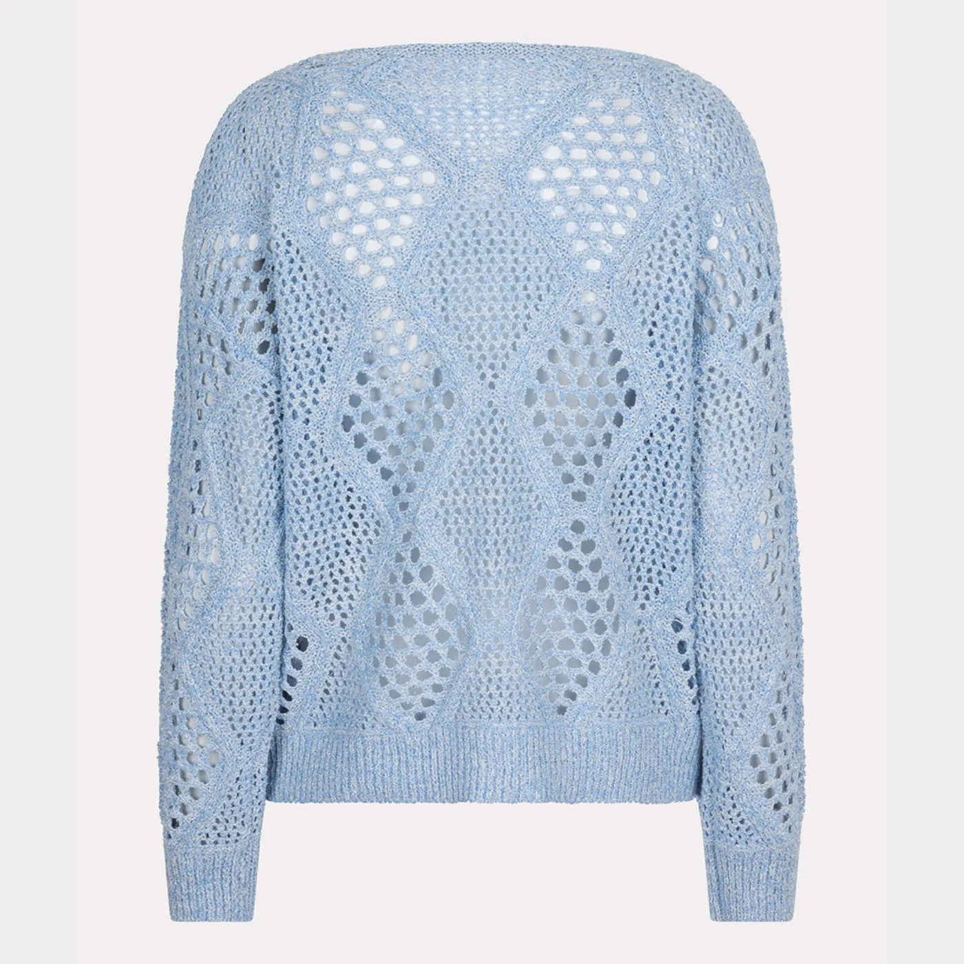 Esqualo Ajour Knit Sweater | Ivory / Sky Blue