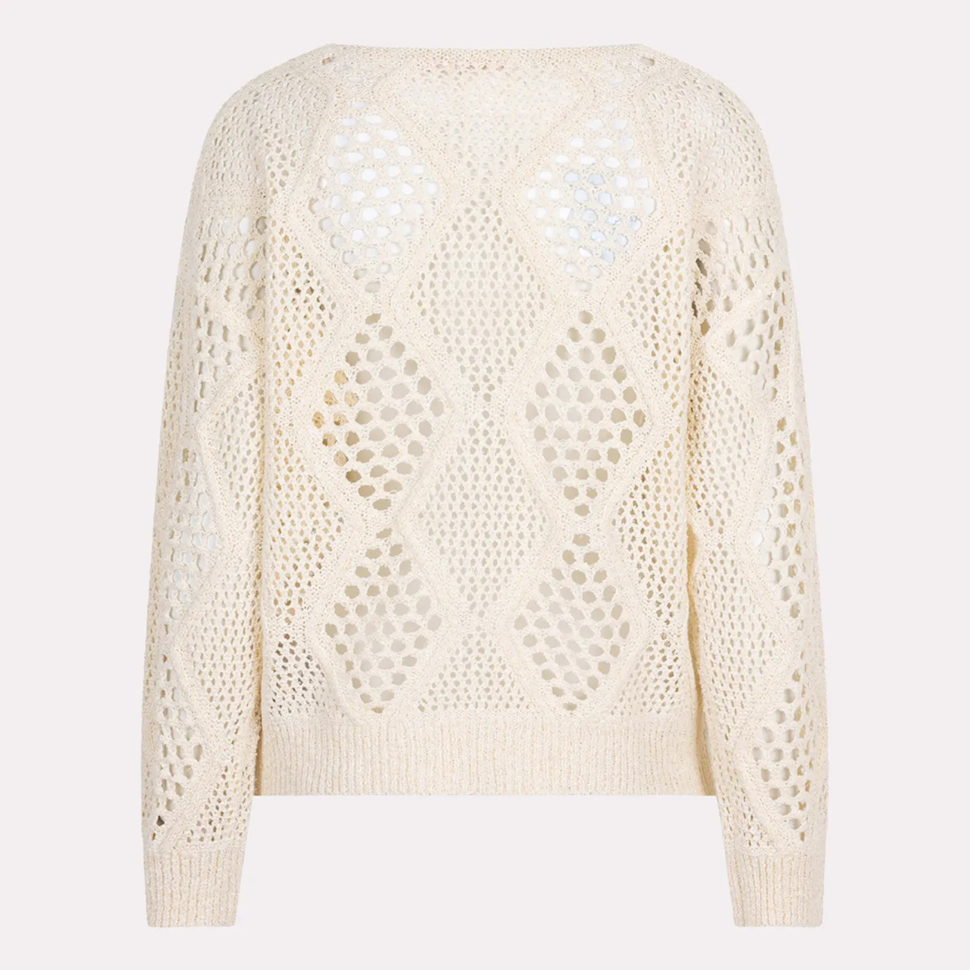 Esqualo Ajour Knit Sweater | Ivory / Sky Blue