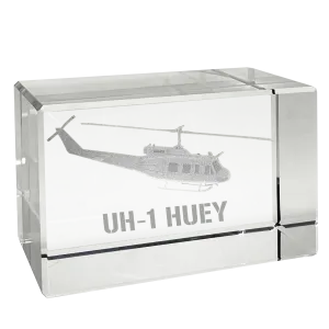 Etched Memory UH-1 Huey 3D Rectangle Cube