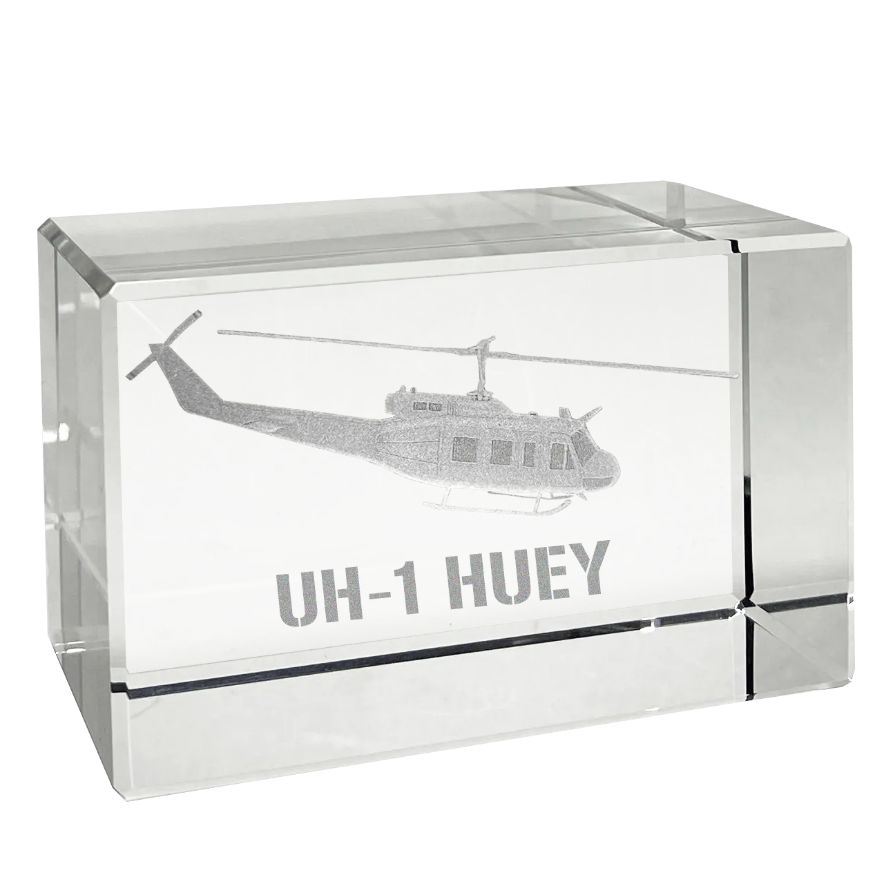 Etched Memory UH-1 Huey 3D Rectangle Cube