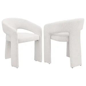Eudora Boucle Upholstered Dining Side Chair Cream (Set of 2)