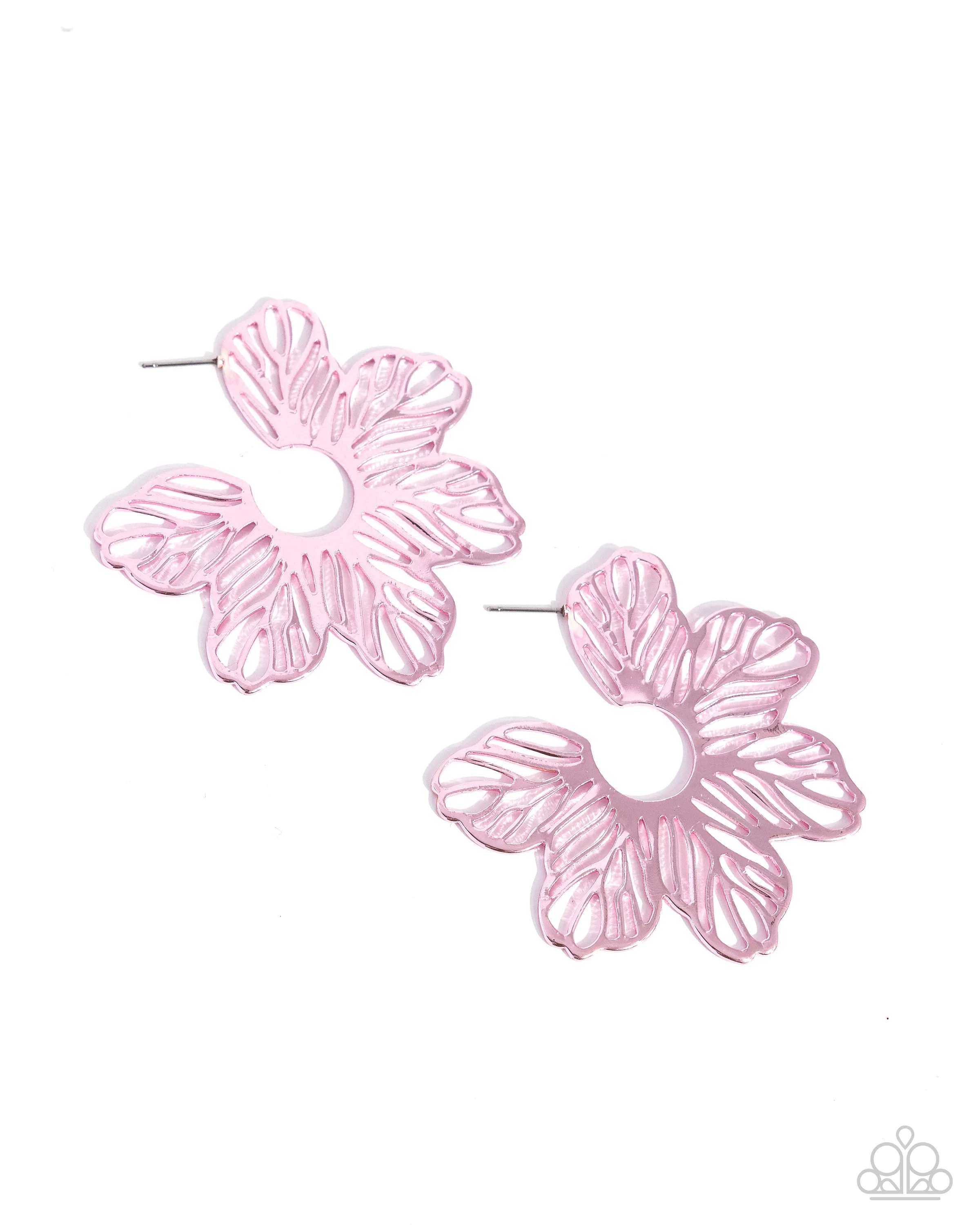 Floral Fame - Pink  Hoop Earring
