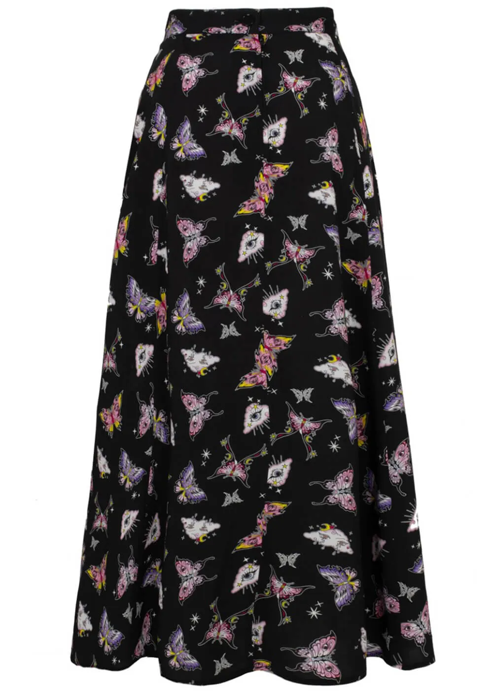 Hell Bunny Kocho Butterfly 50's Skirt Black