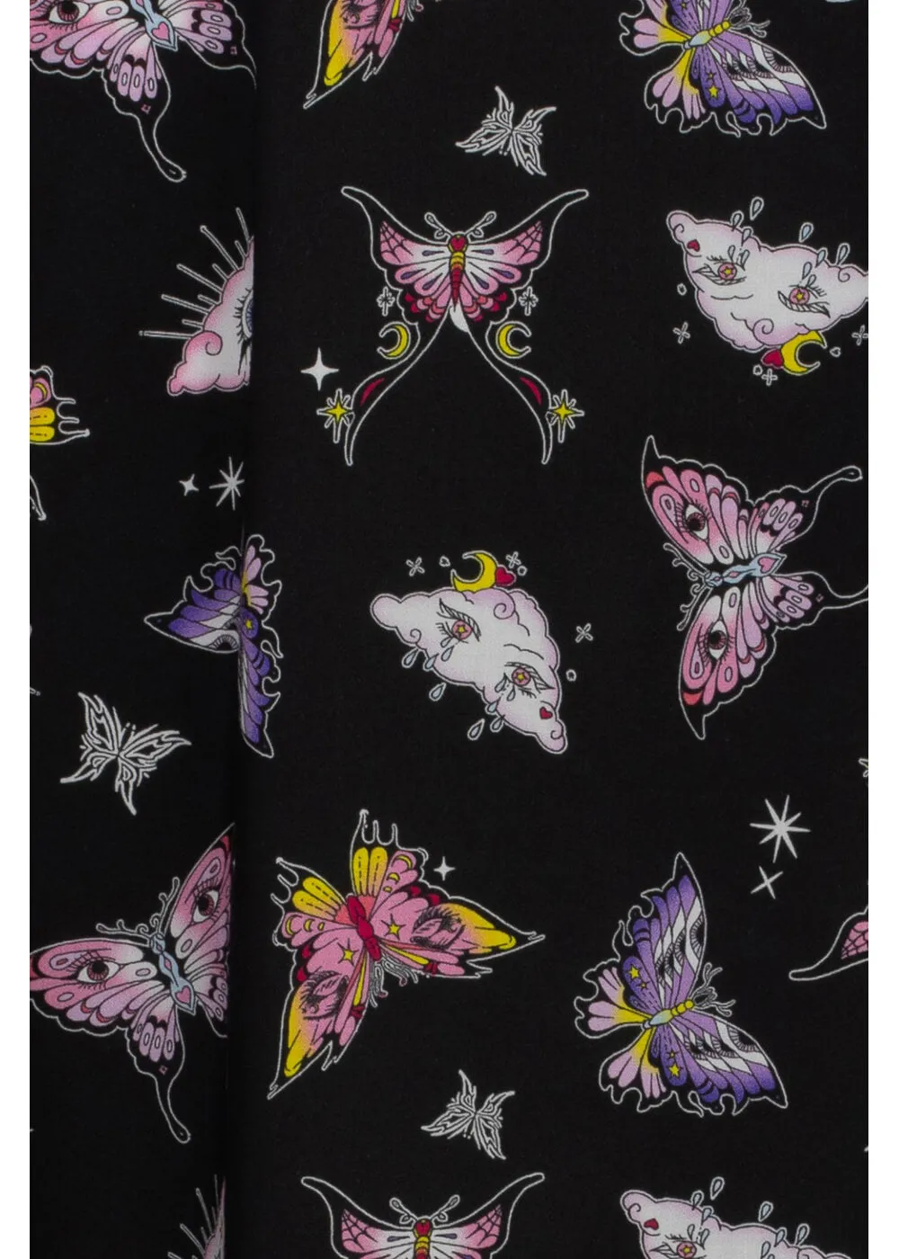 Hell Bunny Kocho Butterfly 50's Skirt Black