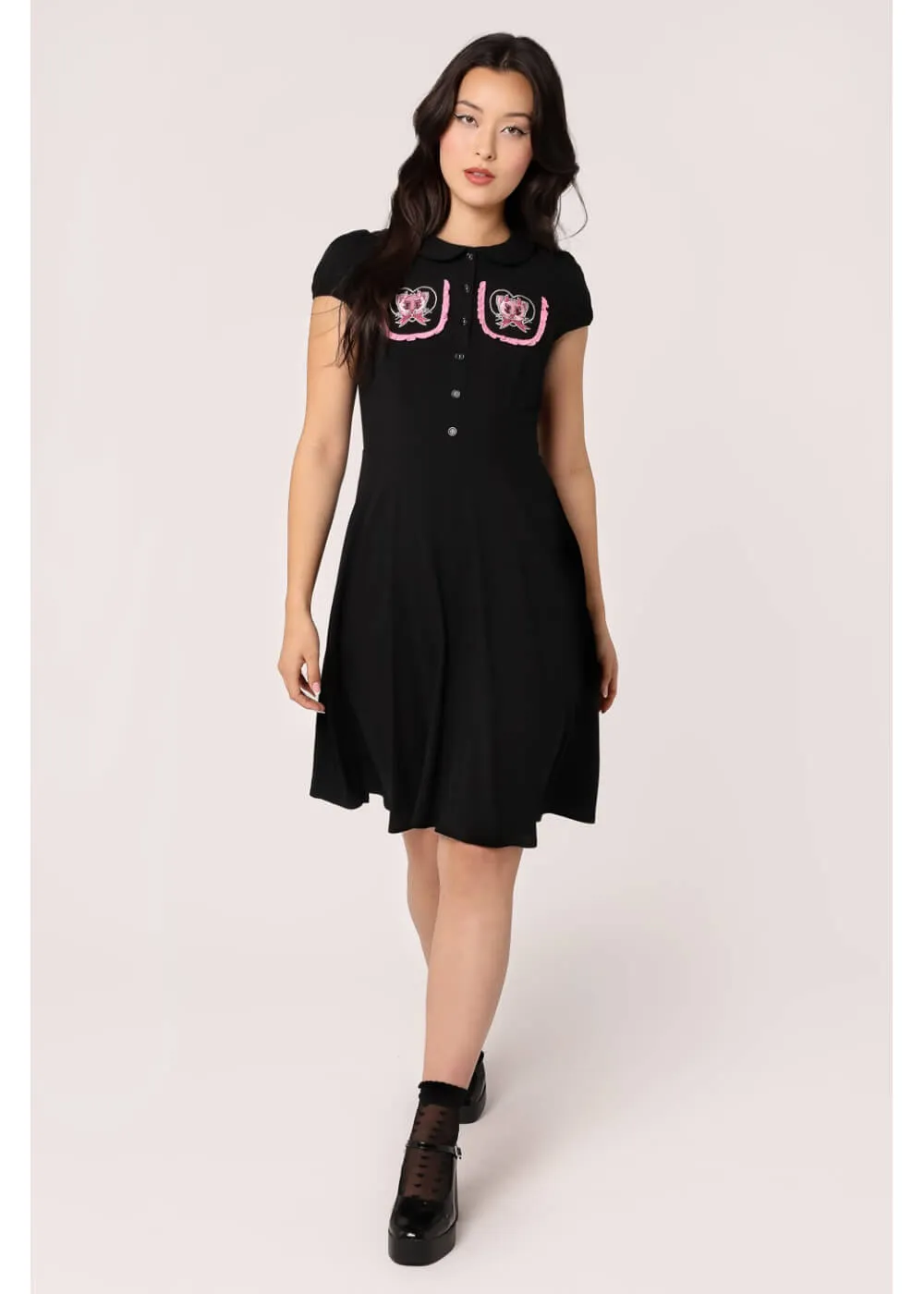 Hell Bunny Not Into You Hellcat 40's Dress Black