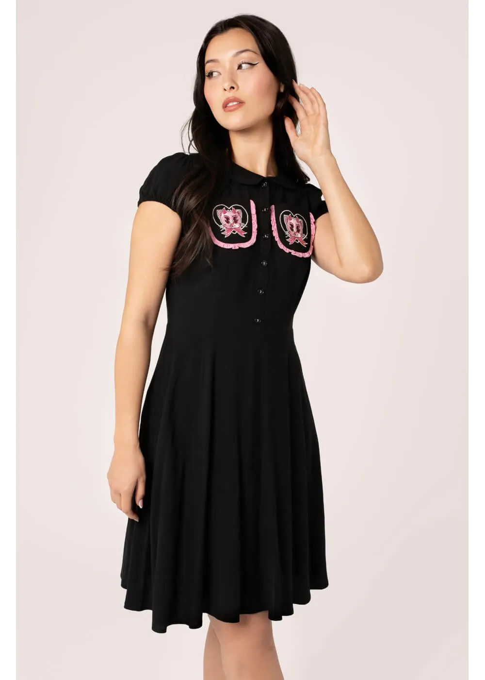 Hell Bunny Not Into You Hellcat 40's Dress Black