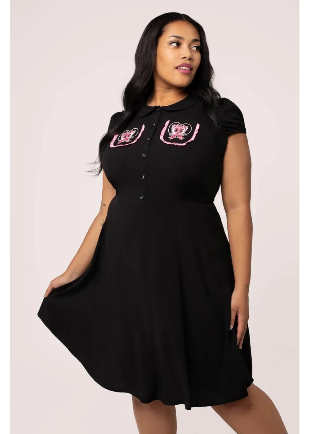 Hell Bunny Not Into You Hellcat 40's Dress Black