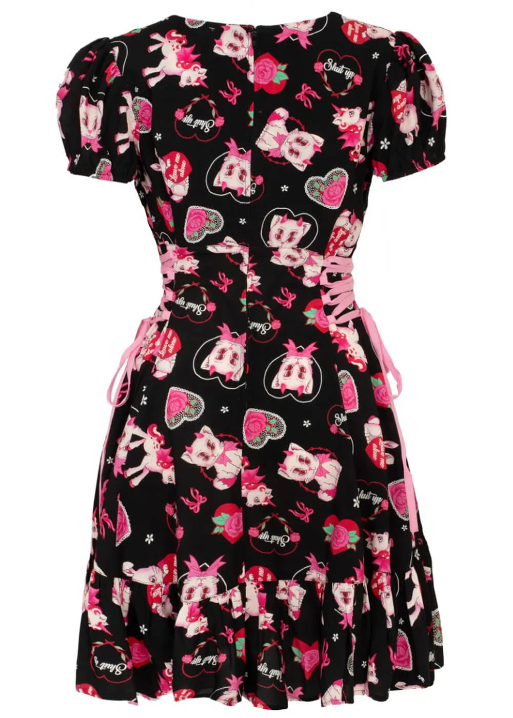 Hell Bunny Not Into You Hellcat 60's Short Dress Black
