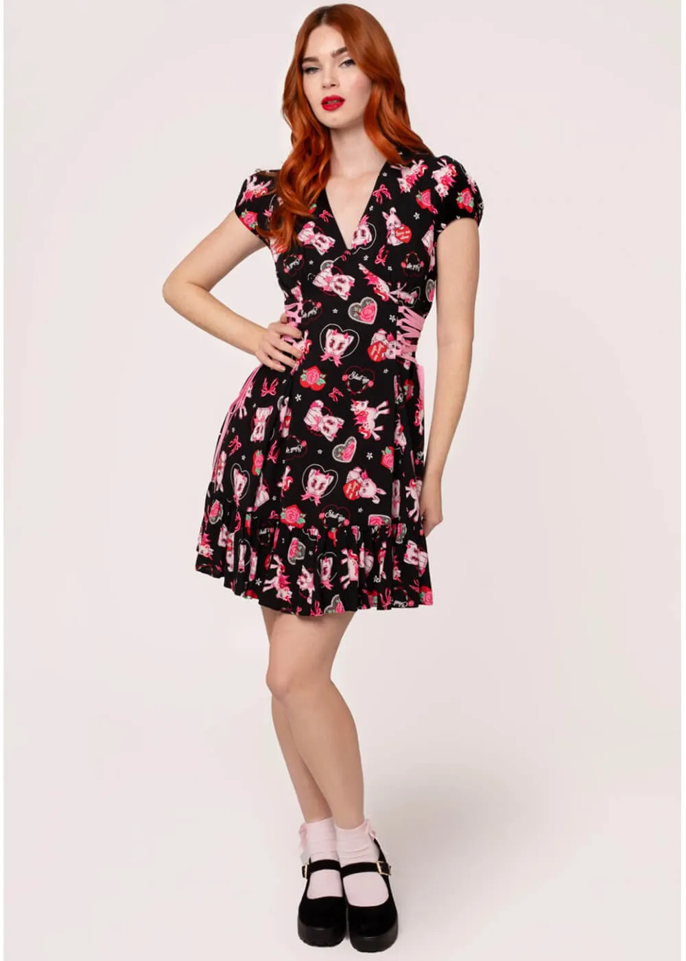 Hell Bunny Not Into You Hellcat 60's Short Dress Black