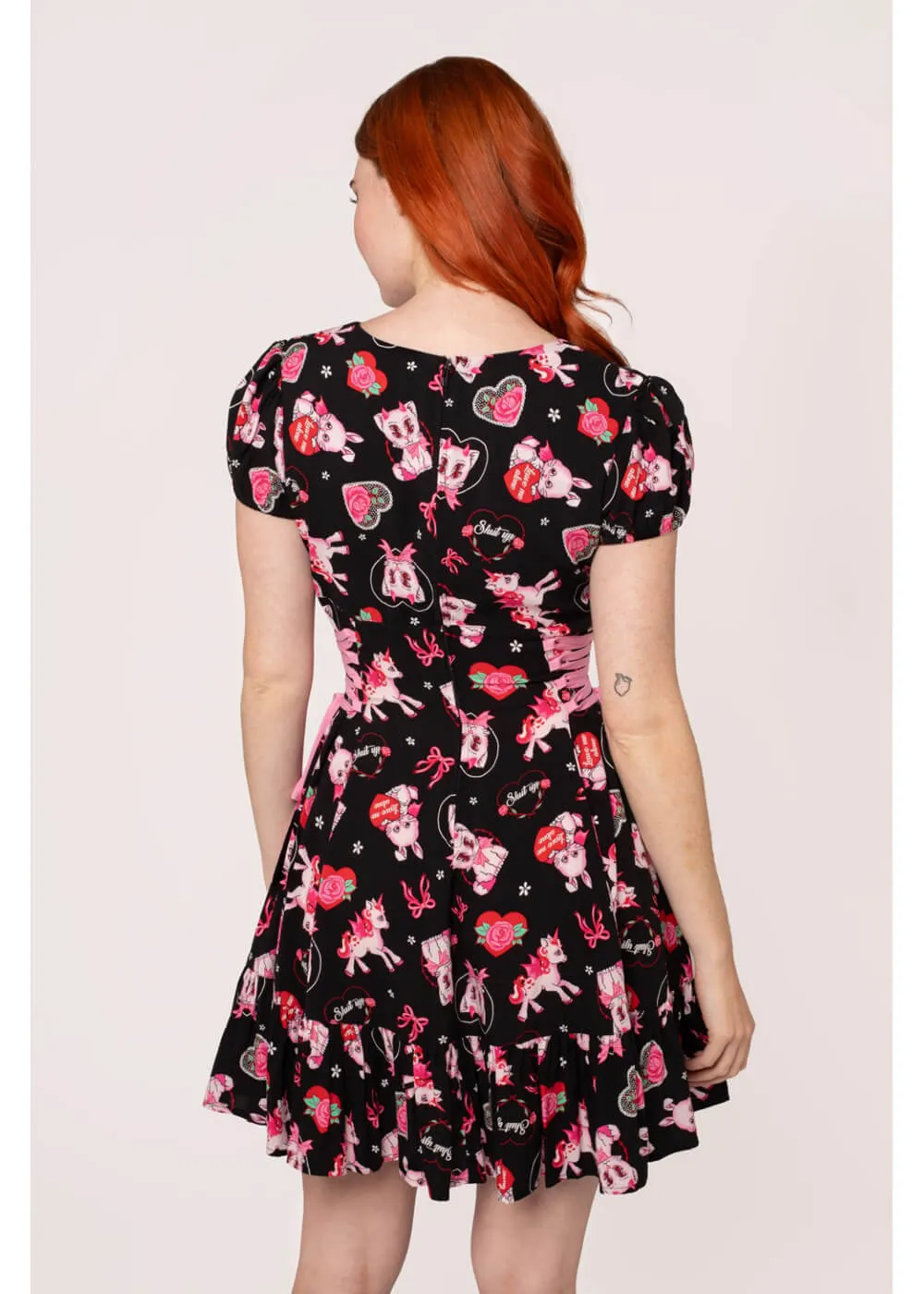 Hell Bunny Not Into You Hellcat 60's Short Dress Black