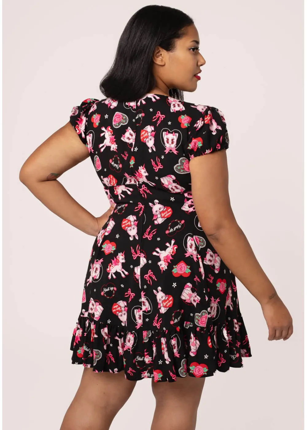 Hell Bunny Not Into You Hellcat 60's Short Dress Black
