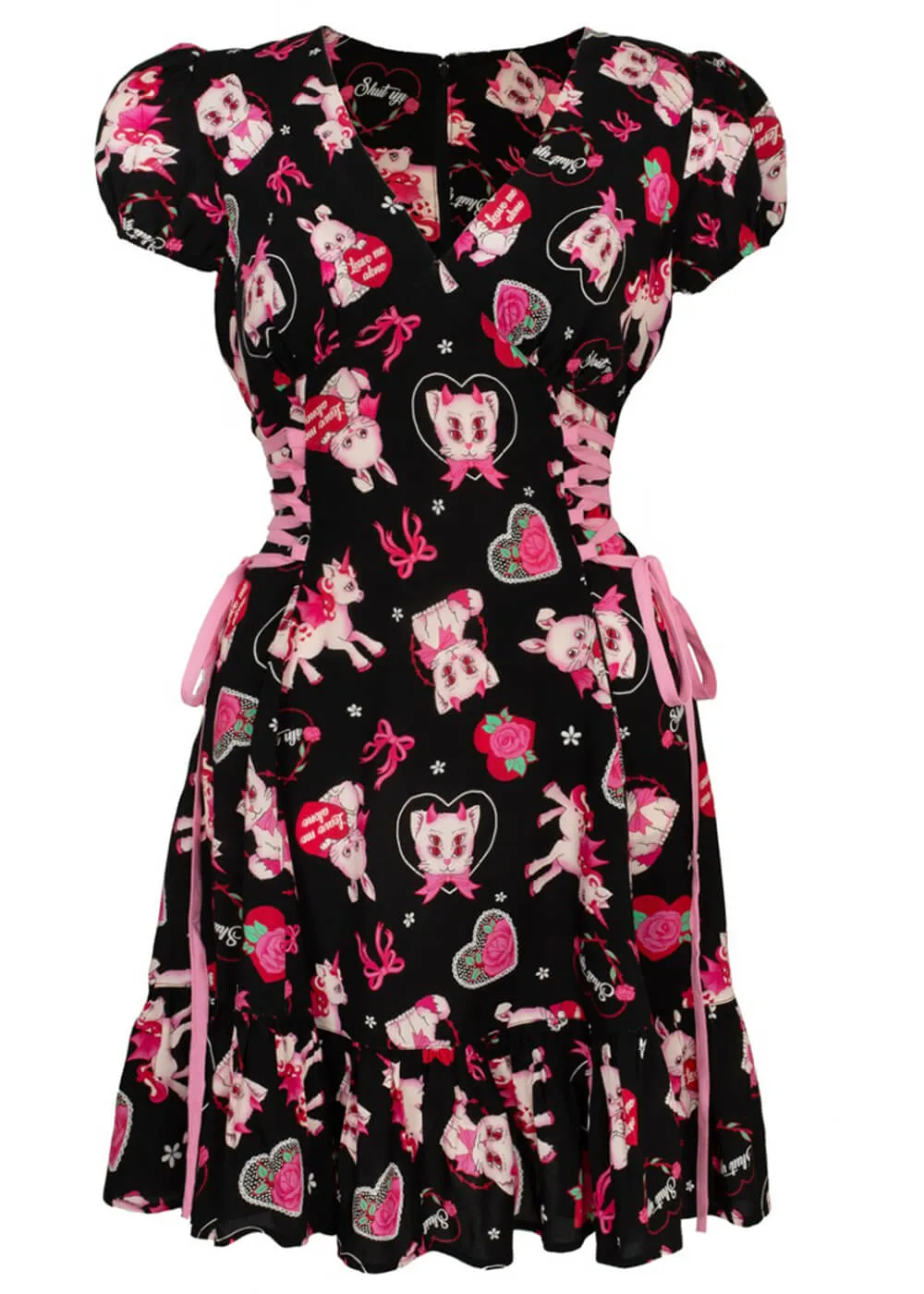 Hell Bunny Not Into You Hellcat 60's Short Dress Black