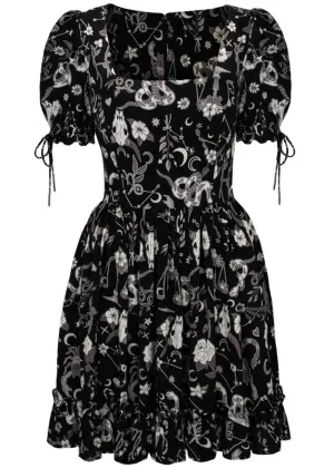 Hell Bunny Star Sign 60's Mini Dress Black