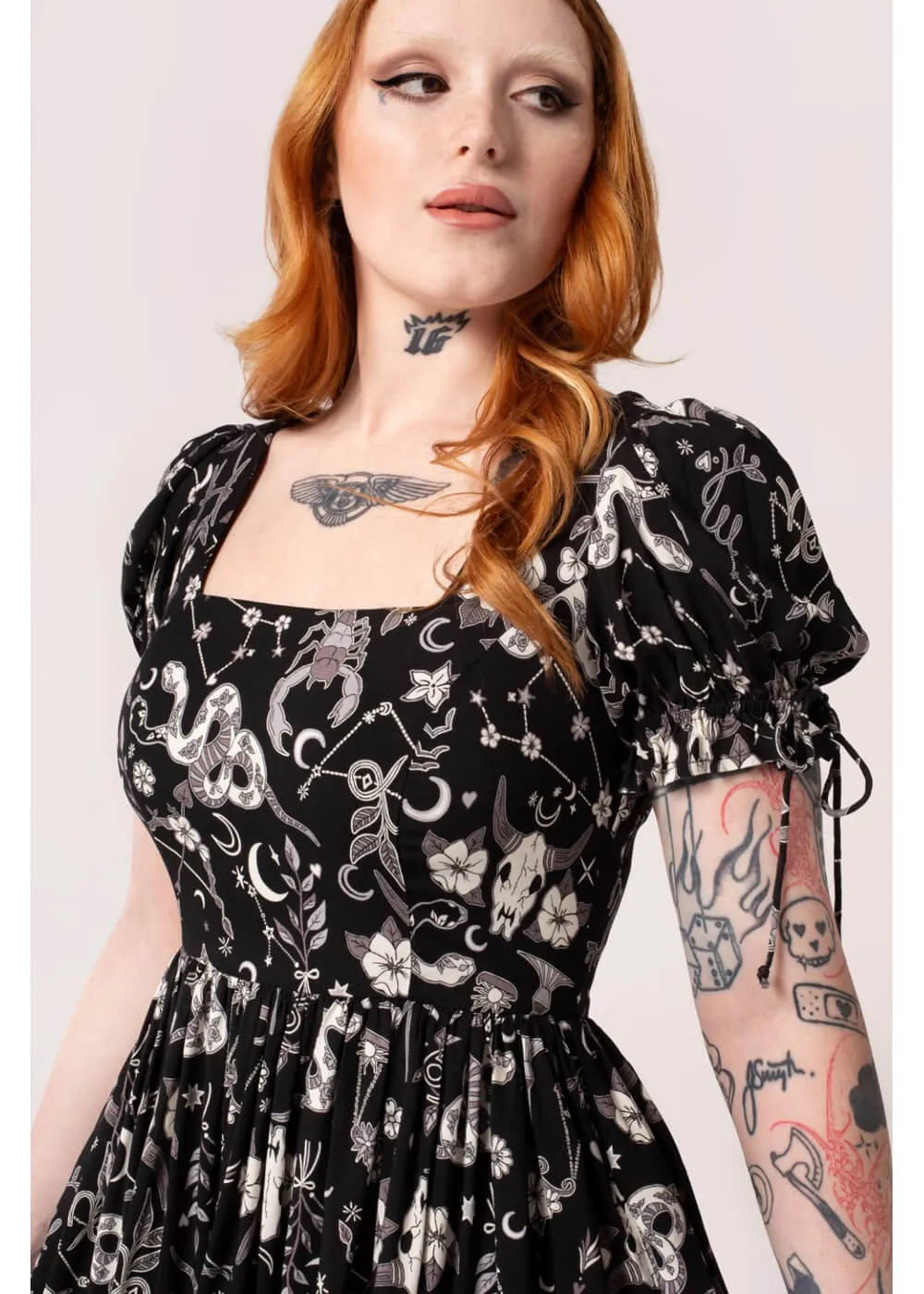 Hell Bunny Star Sign 60's Mini Dress Black