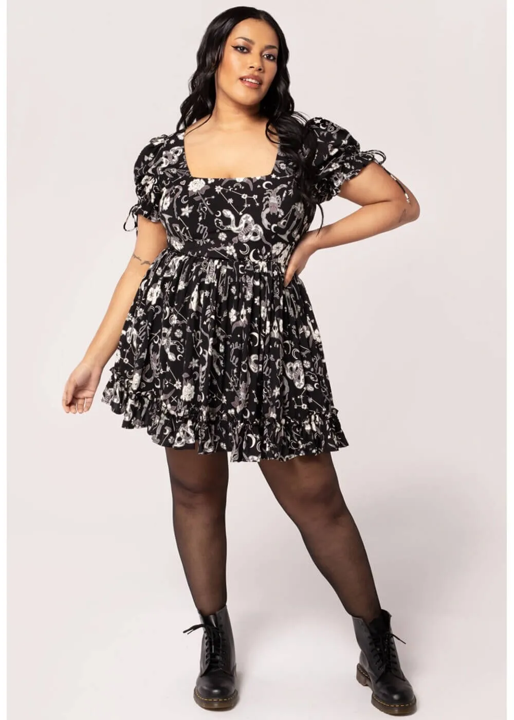 Hell Bunny Star Sign 60's Mini Dress Black