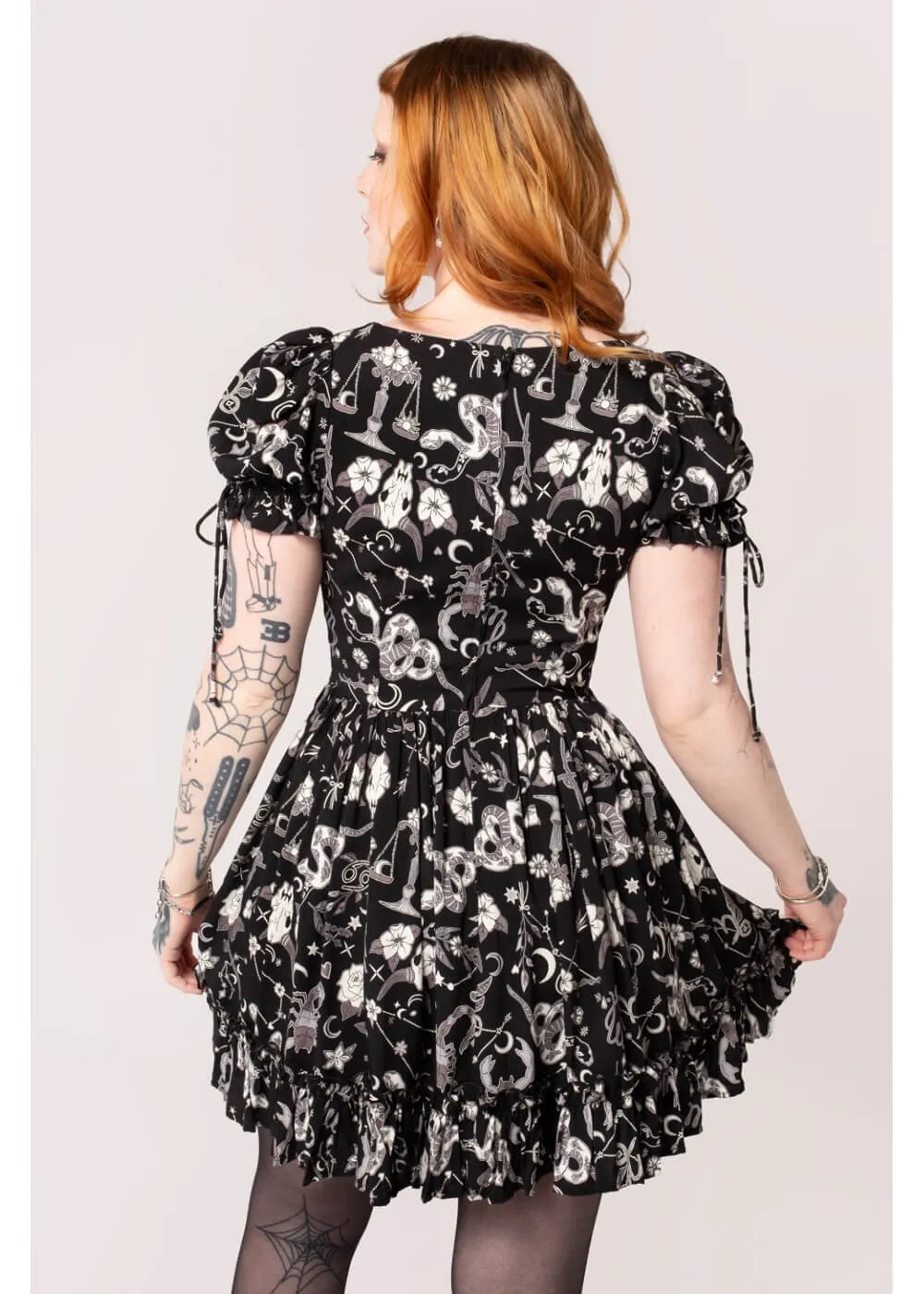 Hell Bunny Star Sign 60's Mini Dress Black