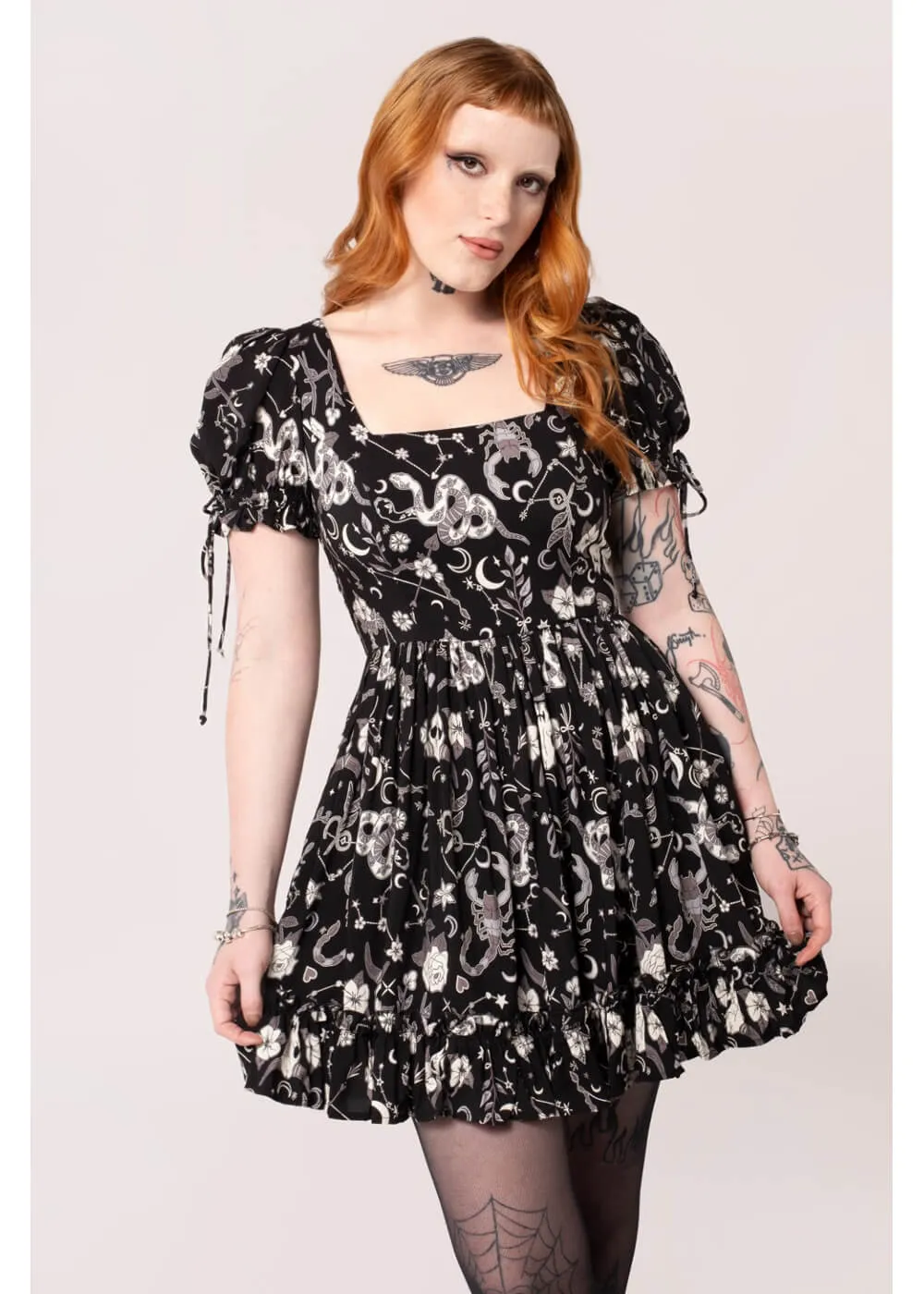 Hell Bunny Star Sign 60's Mini Dress Black