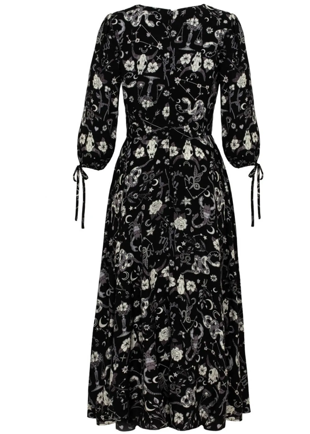 Hell Bunny Star Sign 70's Midi Dress Black