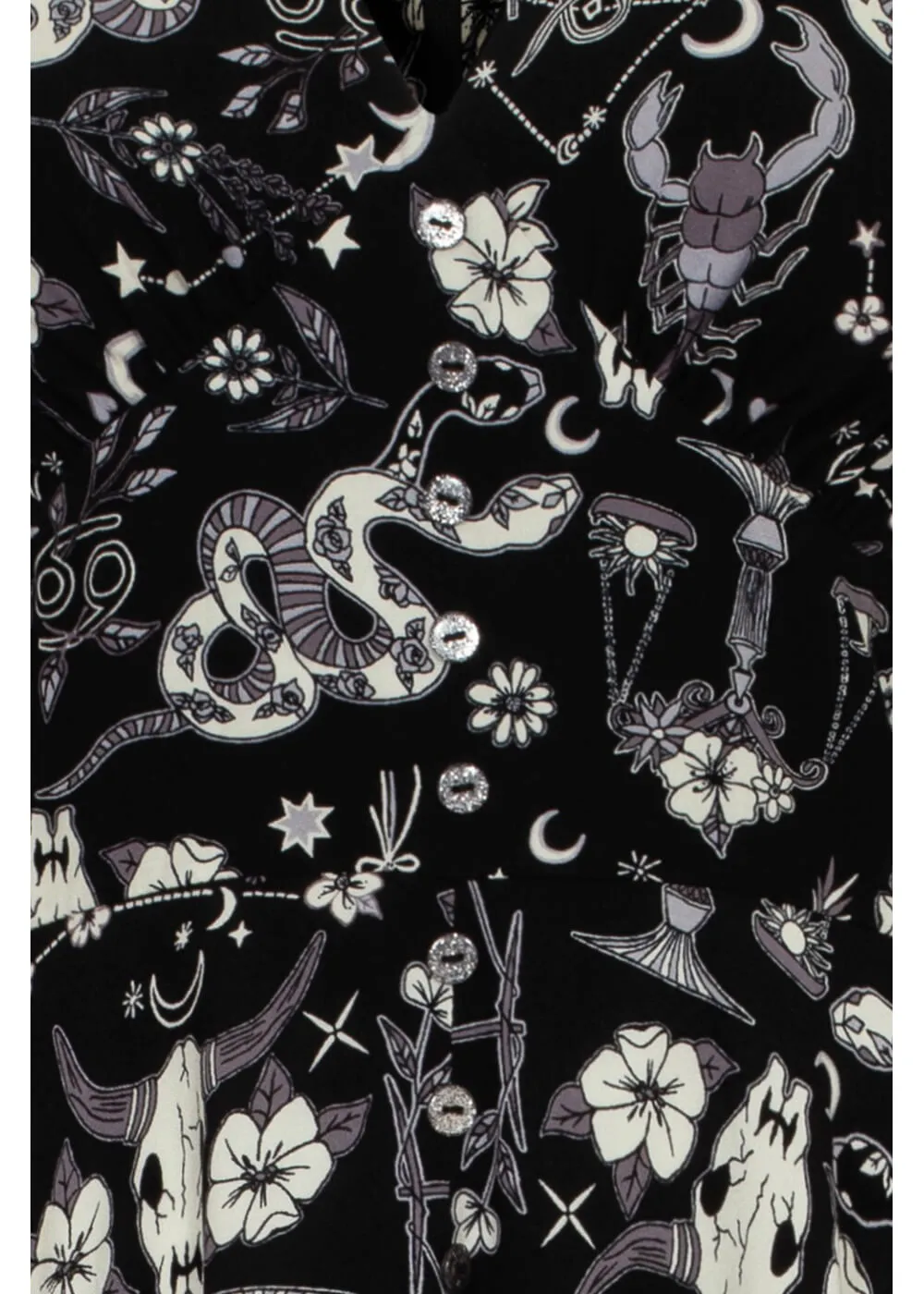 Hell Bunny Star Sign 70's Midi Dress Black