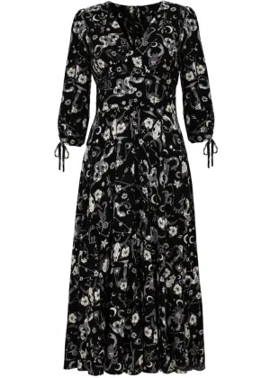 Hell Bunny Star Sign 70's Midi Dress Black