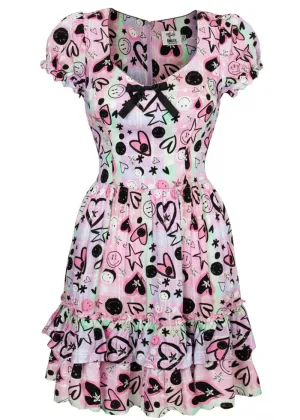 Hell Bunny x Smiley Robbie Dress Multi 
