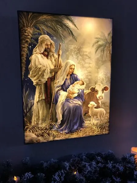 Holy Night Illuminated Canvas Print (18" x 24")