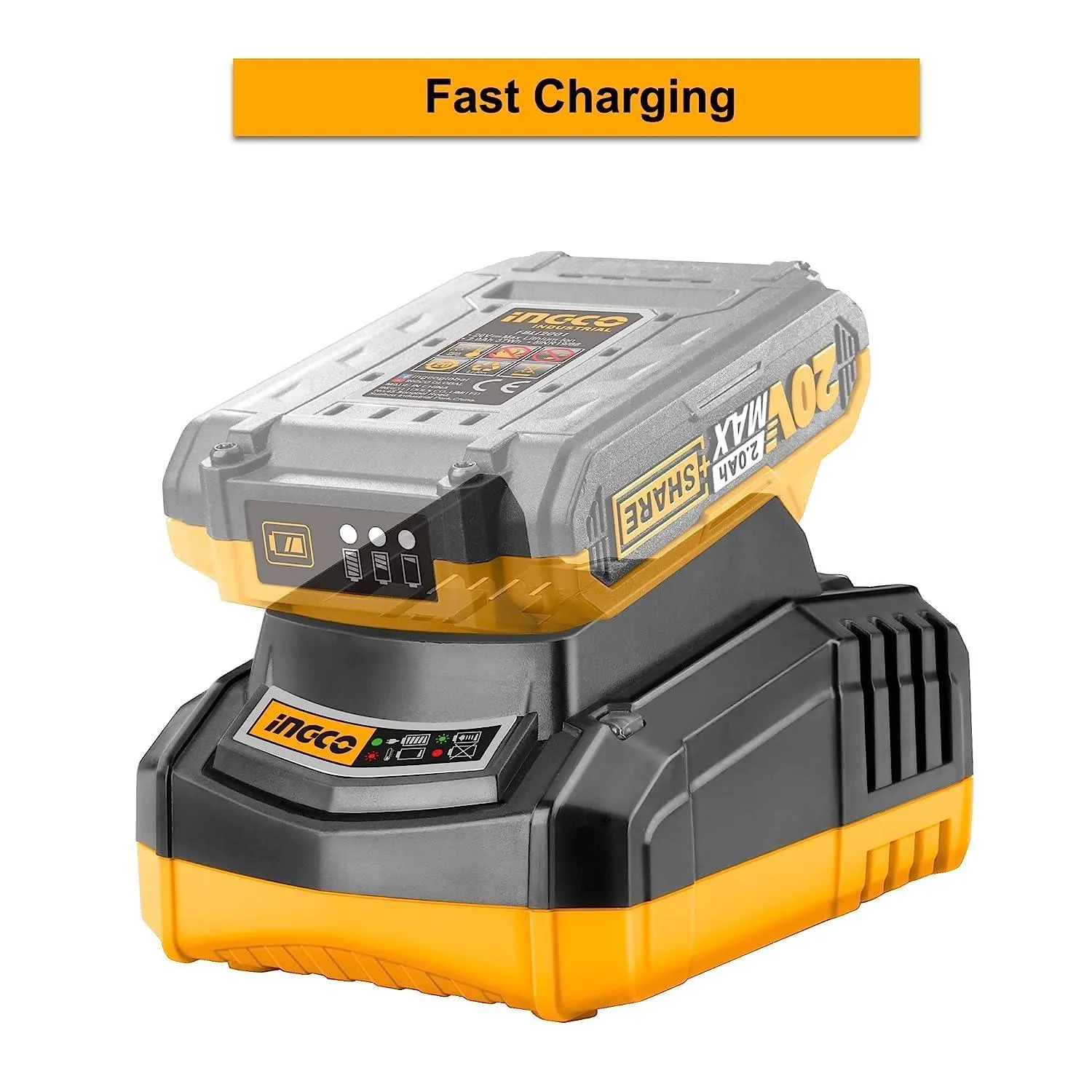 INGCO CIWLI2001 Cordless Li-Ion Impact Wrench Brushless Motor 20V - Battery & Charger Not Included