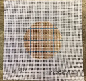 INSMC-07 - Planet Earth & Lee 4” Round – Burberry Ladies’ Plaid – sandy pink, tan & light blue