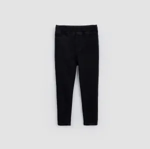 Jegging noir foncé extensible en éco-denim pour fille