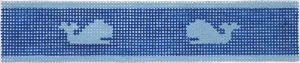 Key Fob – Light Blue Whales on Navy