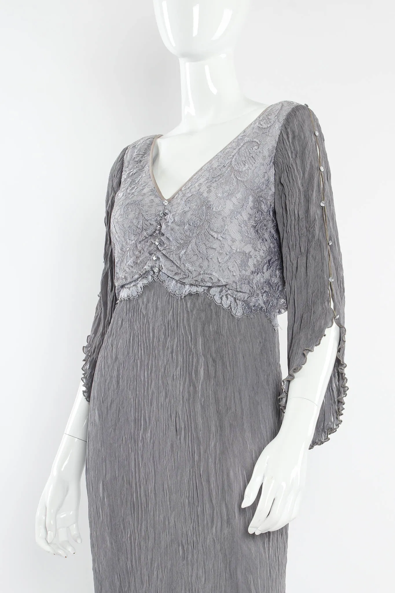 Lace Plissé Pleat Dress
