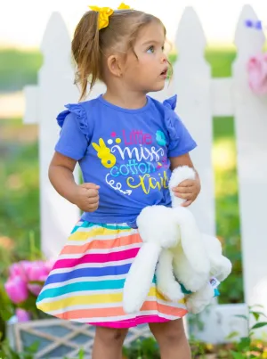 Little Miss Cotton Tail Rainbow Skirt Set
