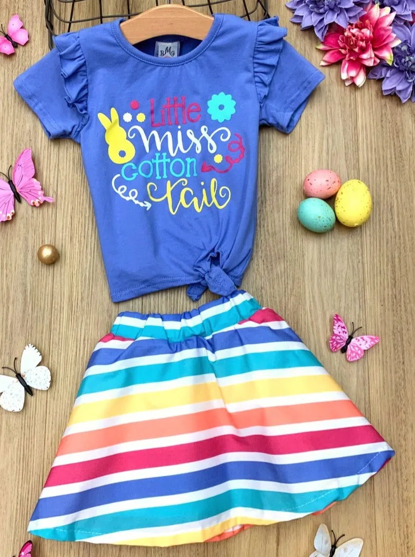 Little Miss Cotton Tail Rainbow Skirt Set