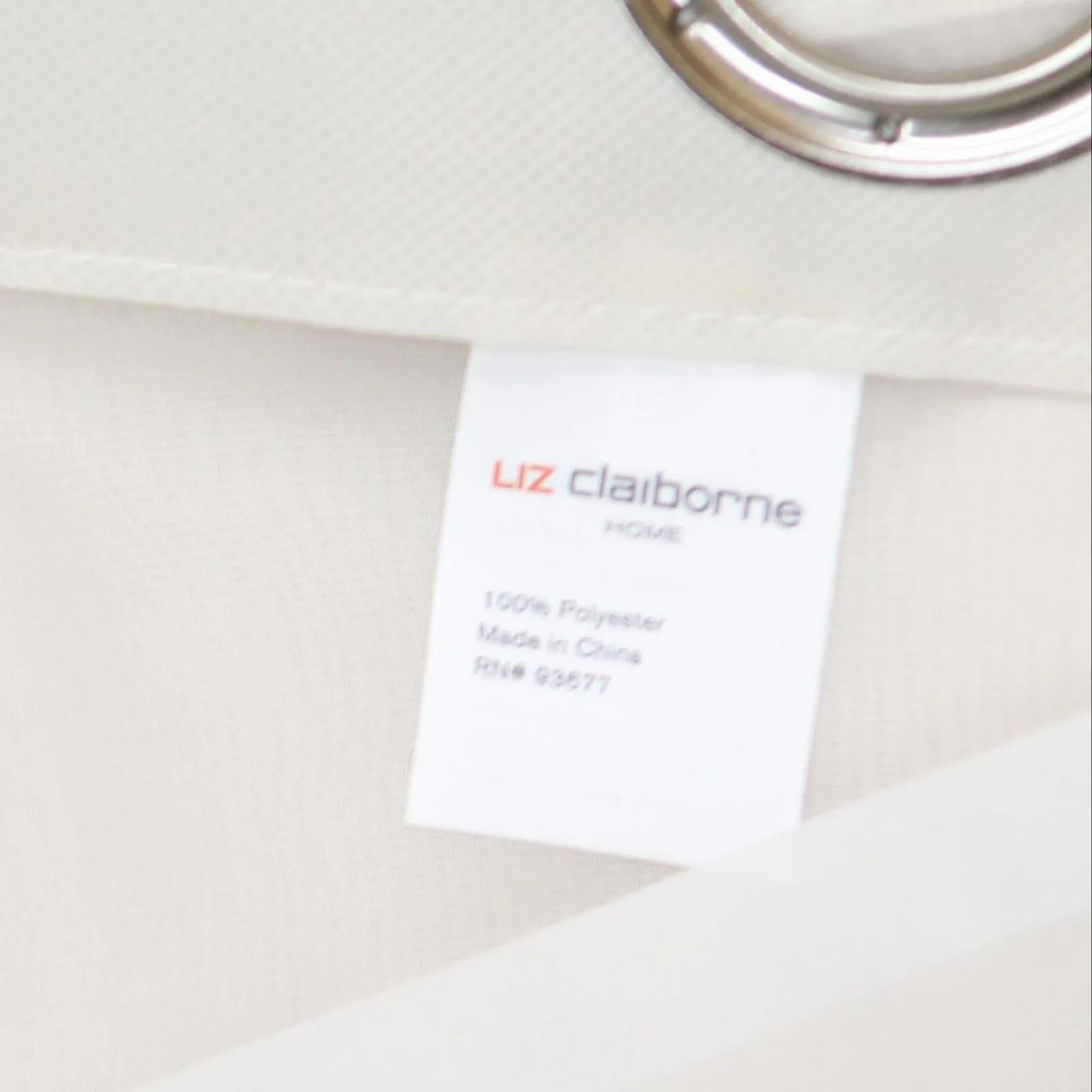 Liz Claiborne Lisette Sheer Grommet Top Curtain Panel Ivory Off White 50" x 95"