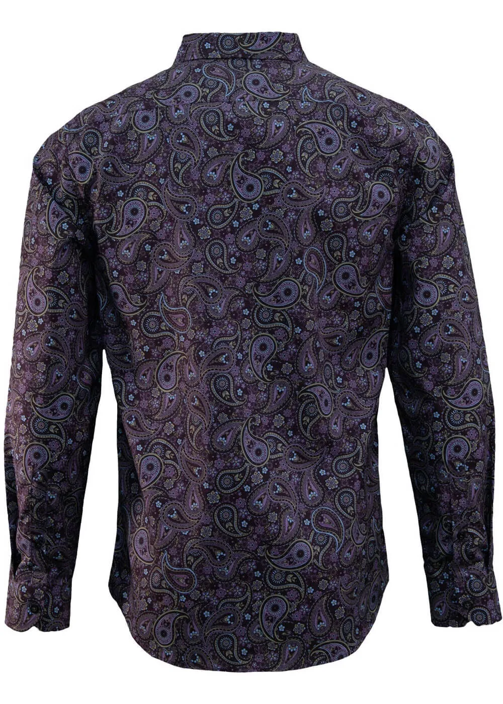 Lords of Harlech Morris Tribune Paisley Shirt Plum