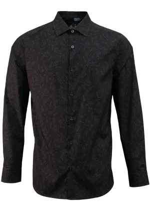 Lords of Harlech Nigel Perugia Paisley Shirt Black