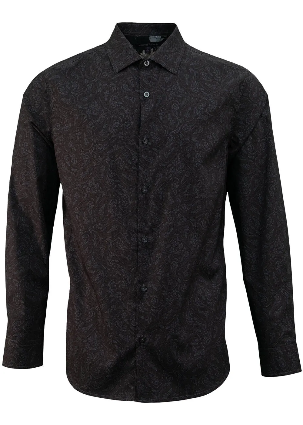 Lords of Harlech Nigel Perugia Paisley Shirt Black
