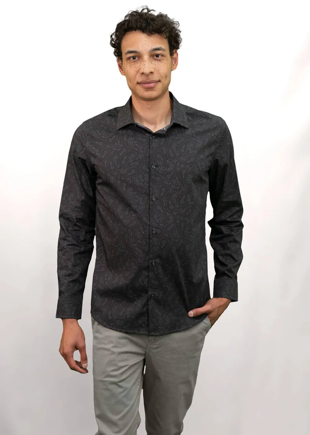 Lords of Harlech Nigel Perugia Paisley Shirt Black