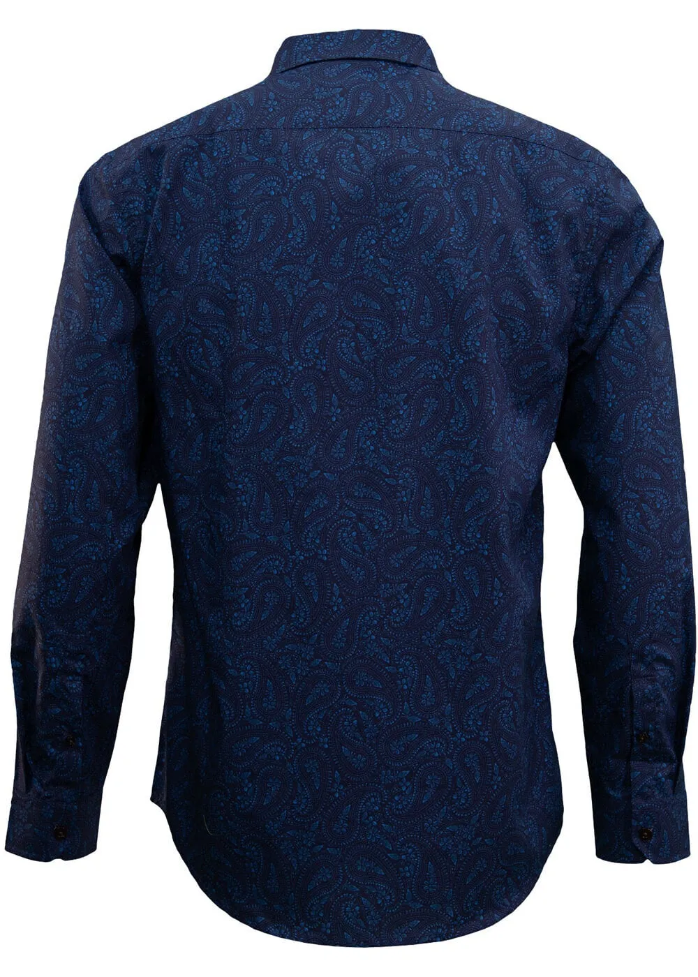 Lords of Harlech Nigel Perugia Paisley Shirt Navy
