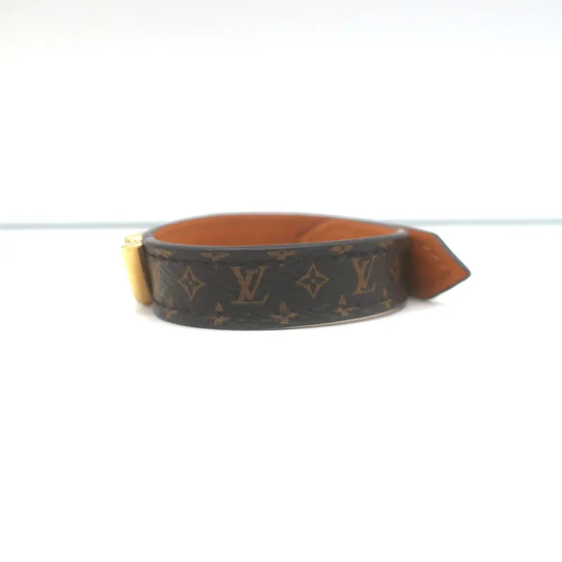 Louis Vuitton Essential V Bracelet Brown Monogram Canvas Size 17