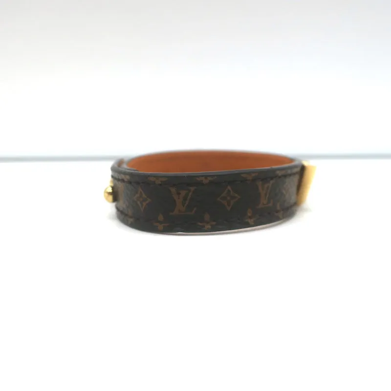 Louis Vuitton Essential V Bracelet Brown Monogram Canvas Size 17