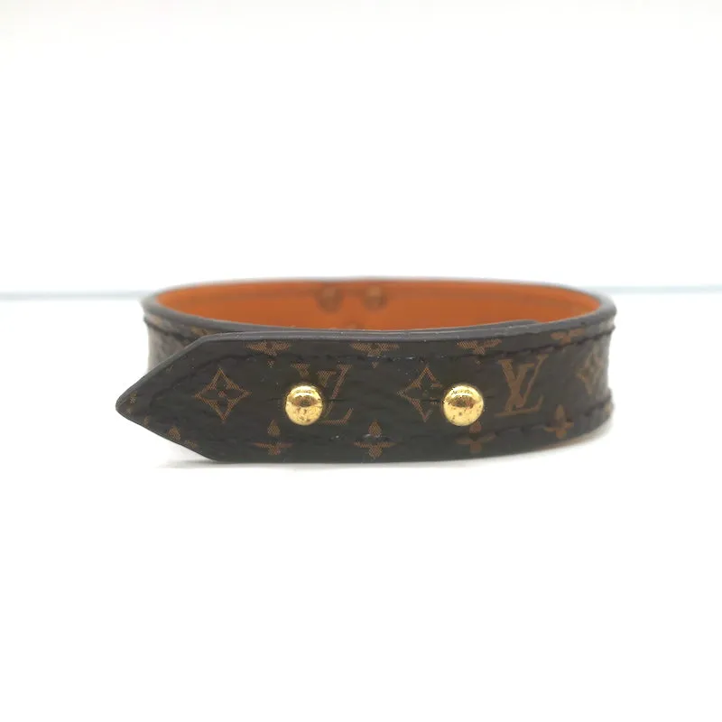 Louis Vuitton Essential V Bracelet Brown Monogram Canvas Size 17
