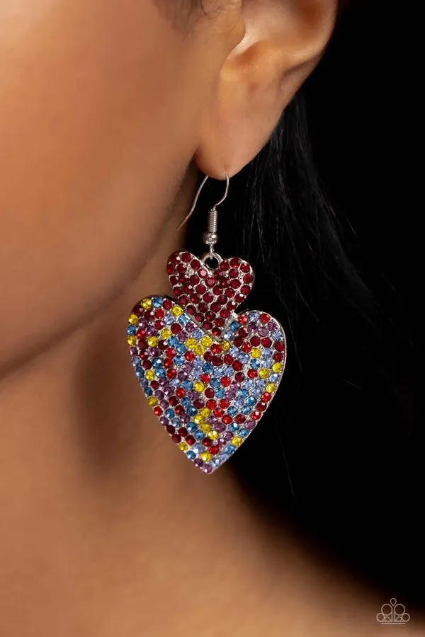 Paparazzi Flirting Flourish Earrings Red & Flirtations Finale Bracelet Red