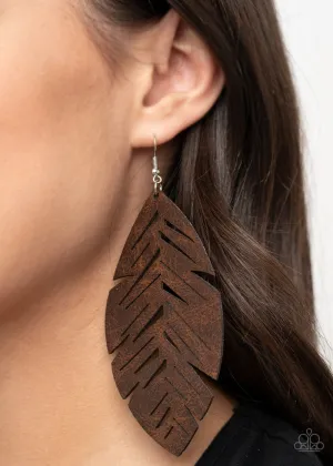 Paparazzi I Want To Fly Earrings Brown