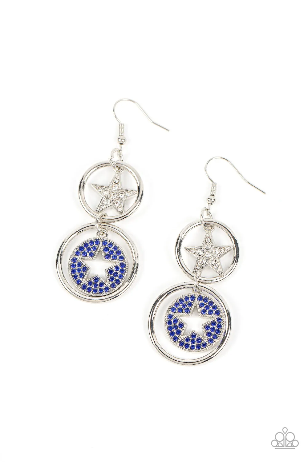 Paparazzi Liberty and SPARKLE for All Earrings Blue
