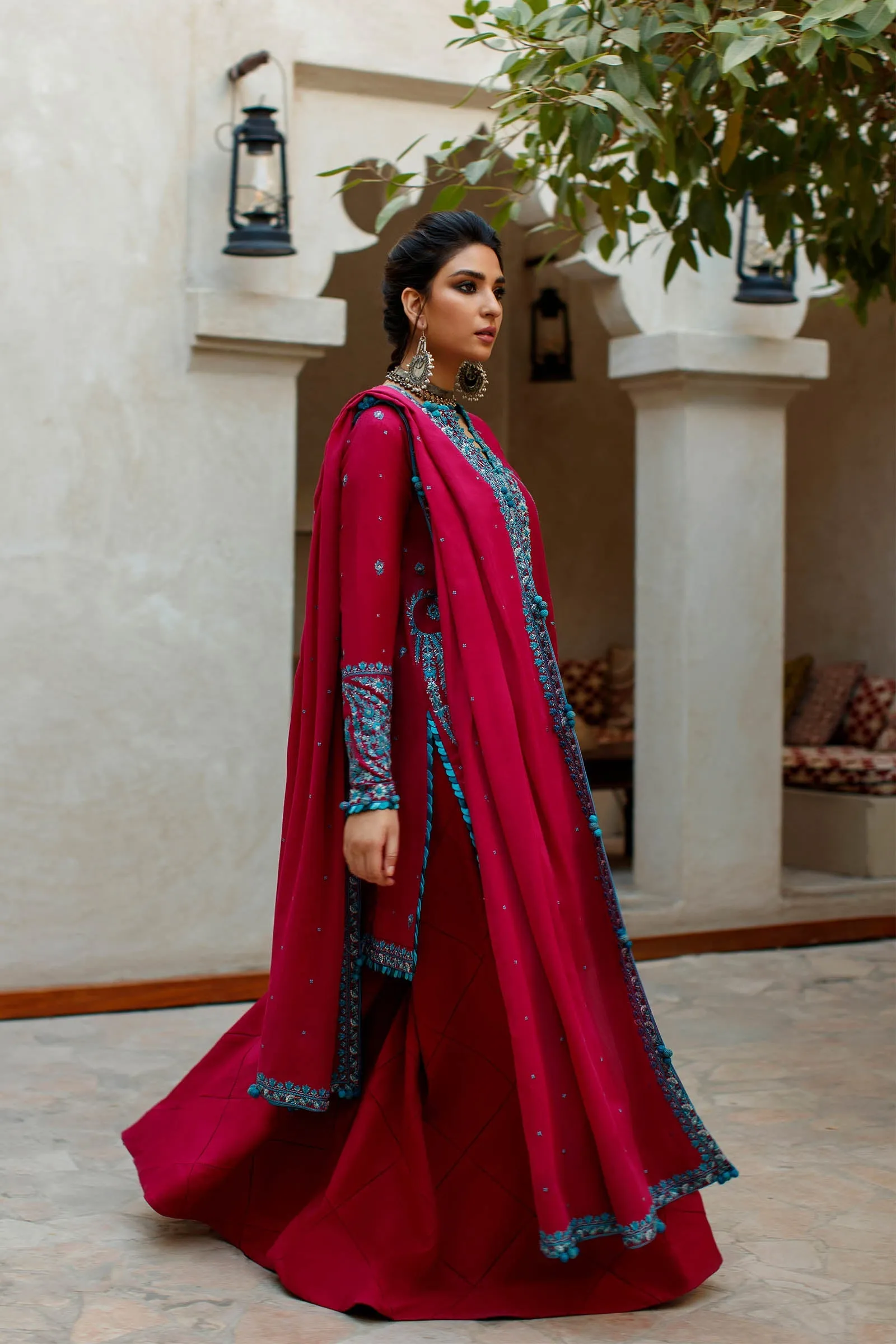 Pink Sharara Kameez Pakistani Eid Dress in Premium Lawn
