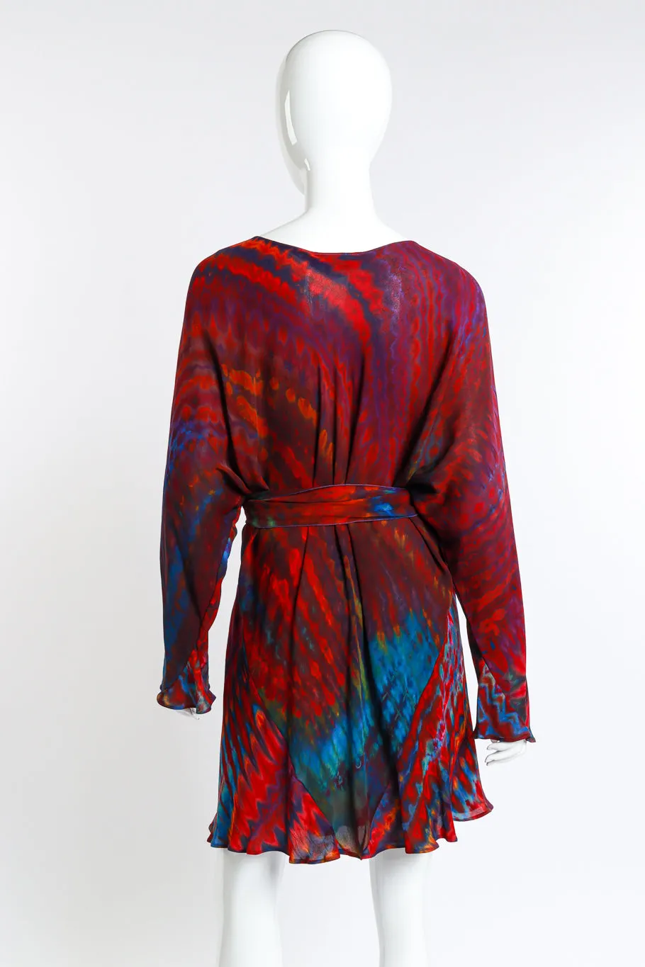 Rainbow Shibori Dolman Tunic Dress