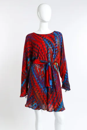 Rainbow Shibori Dolman Tunic Dress