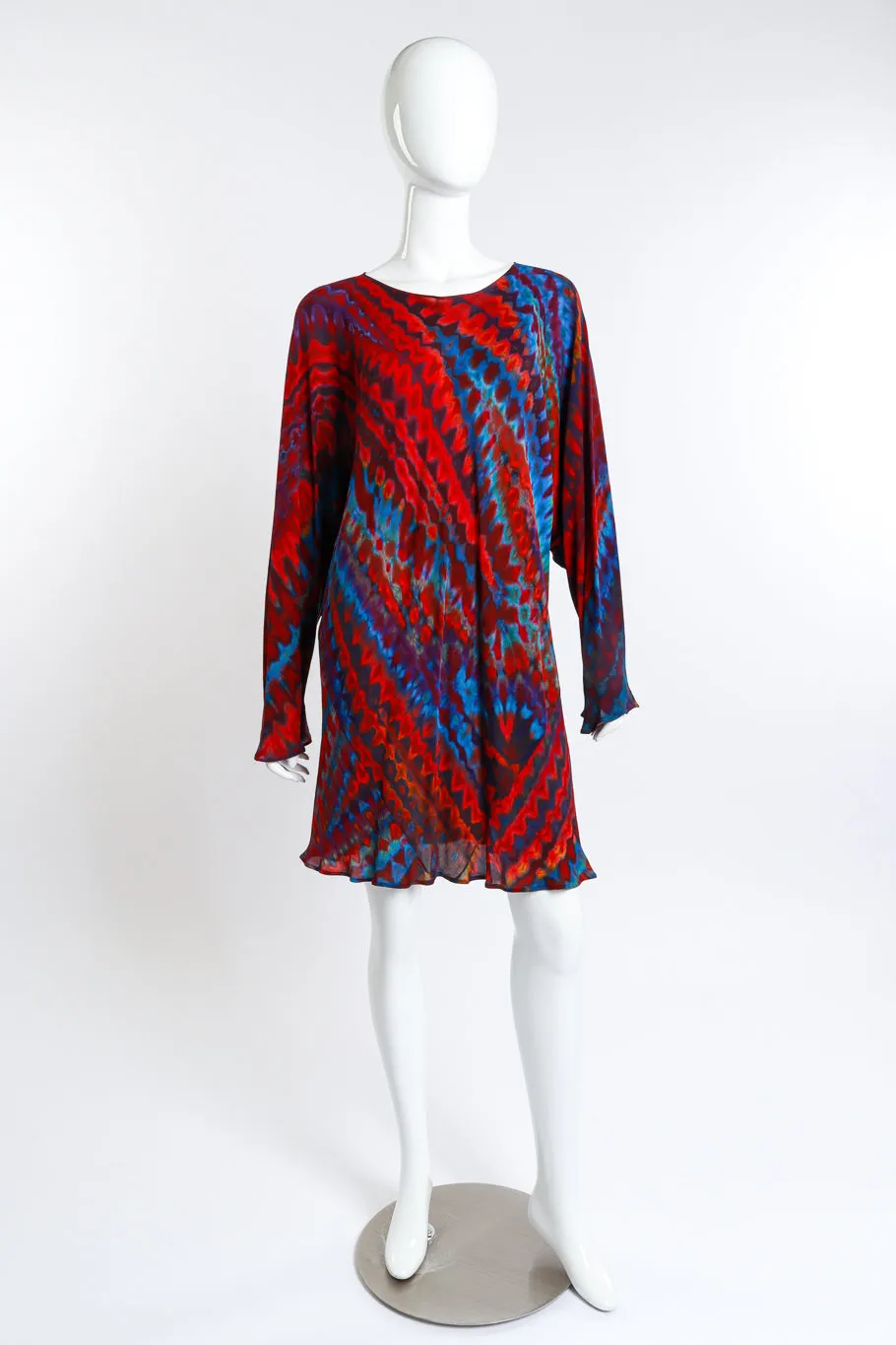 Rainbow Shibori Dolman Tunic Dress