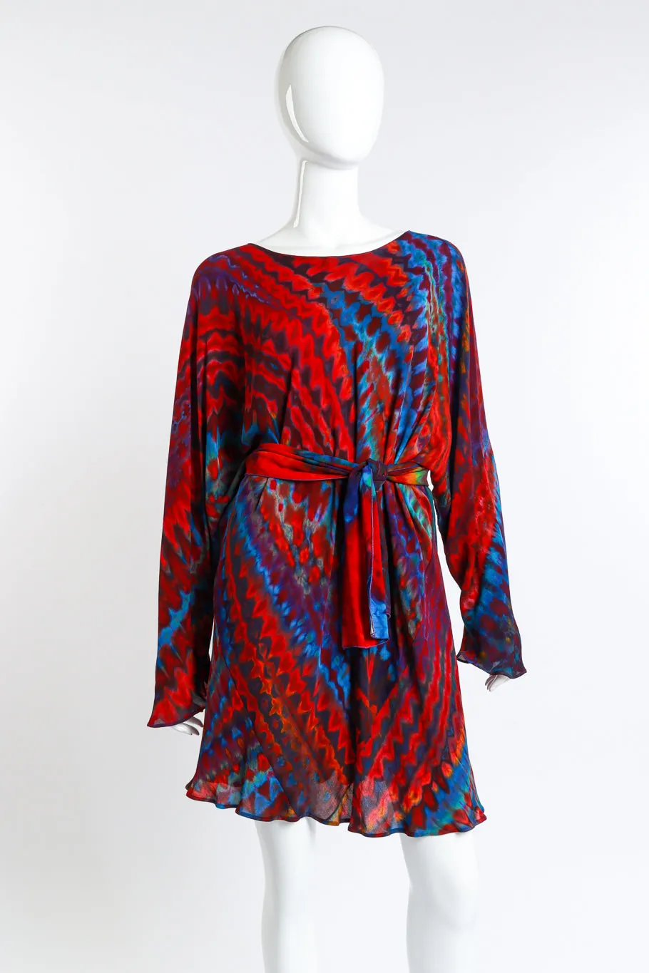 Rainbow Shibori Dolman Tunic Dress